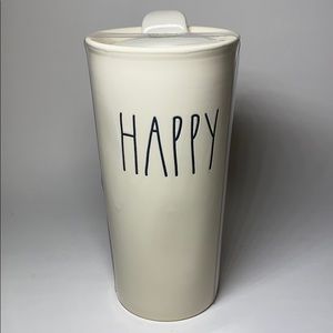 NWT Rae Dunn HAPPY Travel Coffee Tumbler